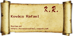 Kovács Rafael névjegykártya